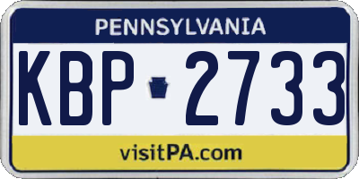 PA license plate KBP2733
