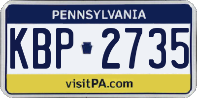 PA license plate KBP2735