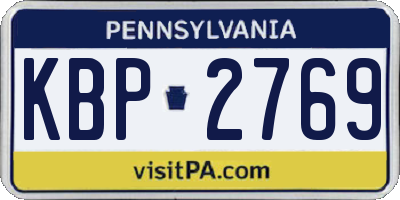 PA license plate KBP2769