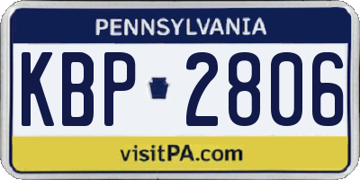 PA license plate KBP2806