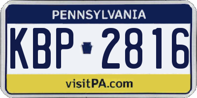 PA license plate KBP2816