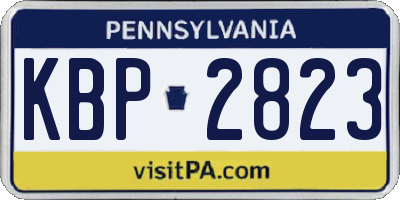 PA license plate KBP2823