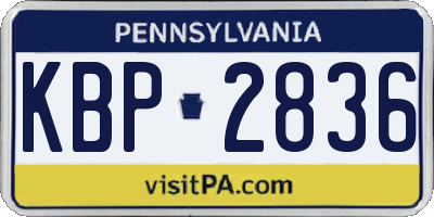 PA license plate KBP2836