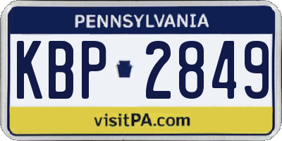 PA license plate KBP2849
