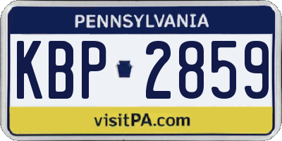 PA license plate KBP2859
