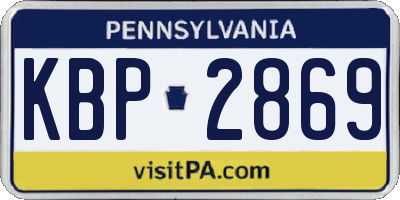 PA license plate KBP2869