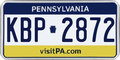 PA license plate KBP2872