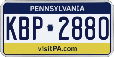 PA license plate KBP2880