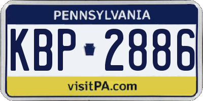 PA license plate KBP2886
