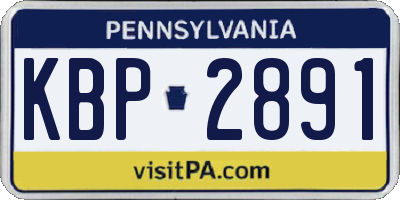 PA license plate KBP2891