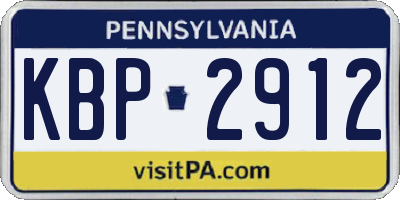 PA license plate KBP2912
