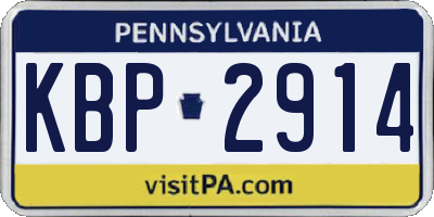 PA license plate KBP2914