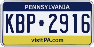 PA license plate KBP2916