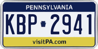 PA license plate KBP2941