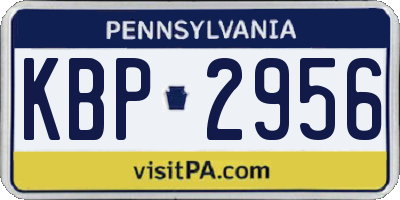 PA license plate KBP2956