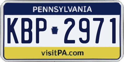 PA license plate KBP2971