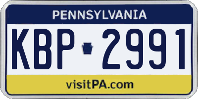 PA license plate KBP2991