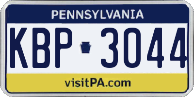 PA license plate KBP3044