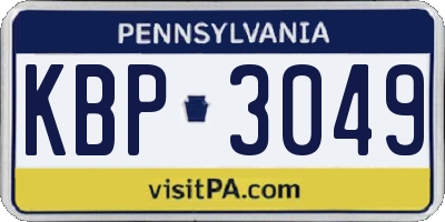 PA license plate KBP3049