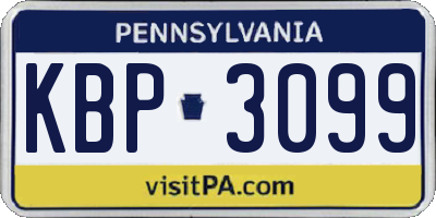 PA license plate KBP3099