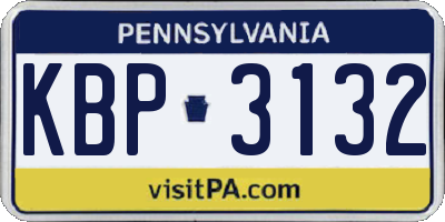 PA license plate KBP3132