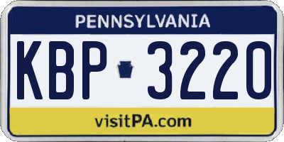 PA license plate KBP3220