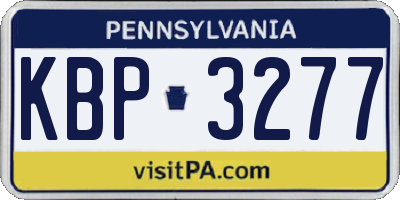 PA license plate KBP3277