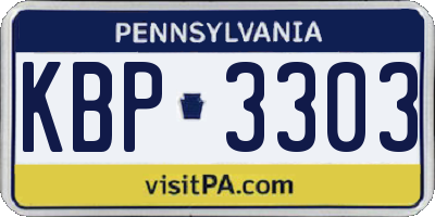 PA license plate KBP3303