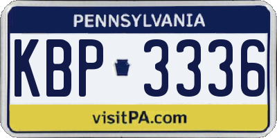 PA license plate KBP3336