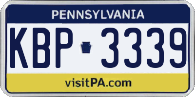 PA license plate KBP3339
