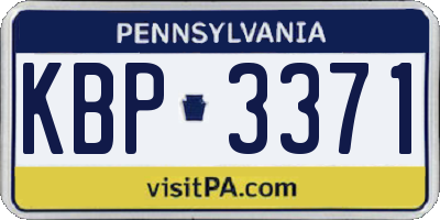 PA license plate KBP3371