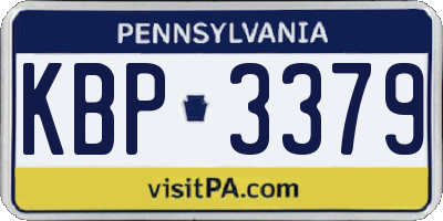 PA license plate KBP3379