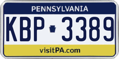 PA license plate KBP3389