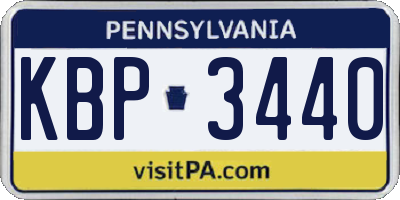 PA license plate KBP3440