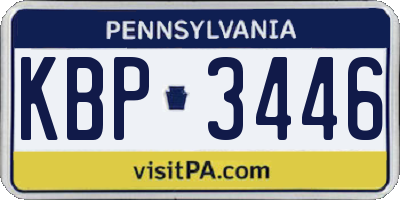 PA license plate KBP3446