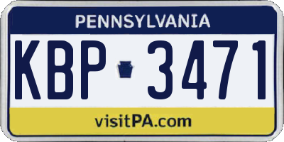 PA license plate KBP3471