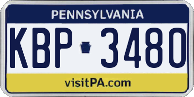 PA license plate KBP3480