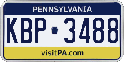 PA license plate KBP3488