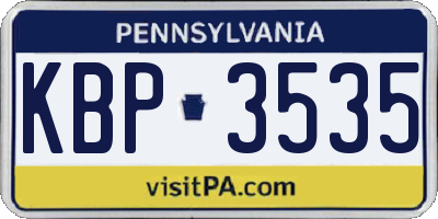PA license plate KBP3535