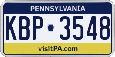 PA license plate KBP3548