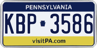 PA license plate KBP3586