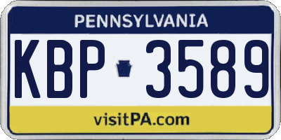 PA license plate KBP3589