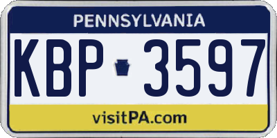 PA license plate KBP3597