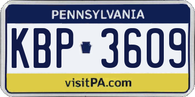 PA license plate KBP3609