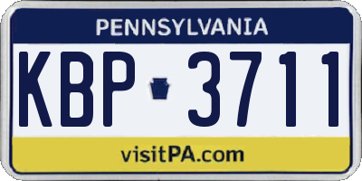 PA license plate KBP3711