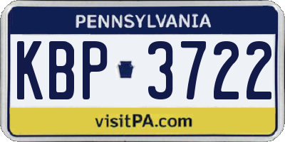 PA license plate KBP3722