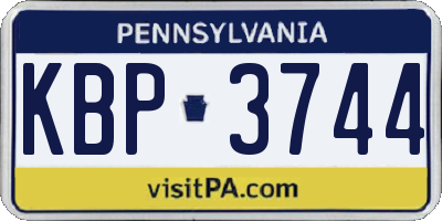 PA license plate KBP3744