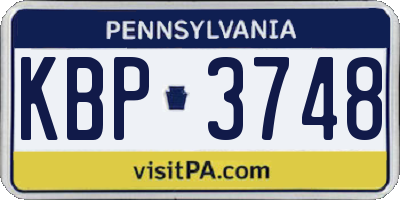 PA license plate KBP3748