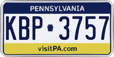 PA license plate KBP3757