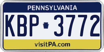PA license plate KBP3772